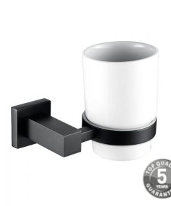 Guernsey Black Tumbler & Holder In Black