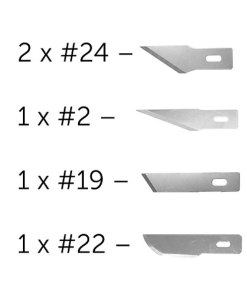 Modelcraft 5 Assorted Blades for #2 & #5 Knife