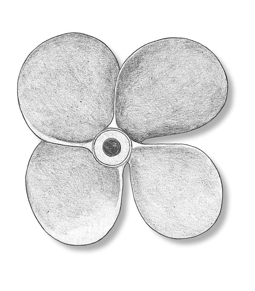 Metal 4 blade propellers for static models left 60mm - Image 2
