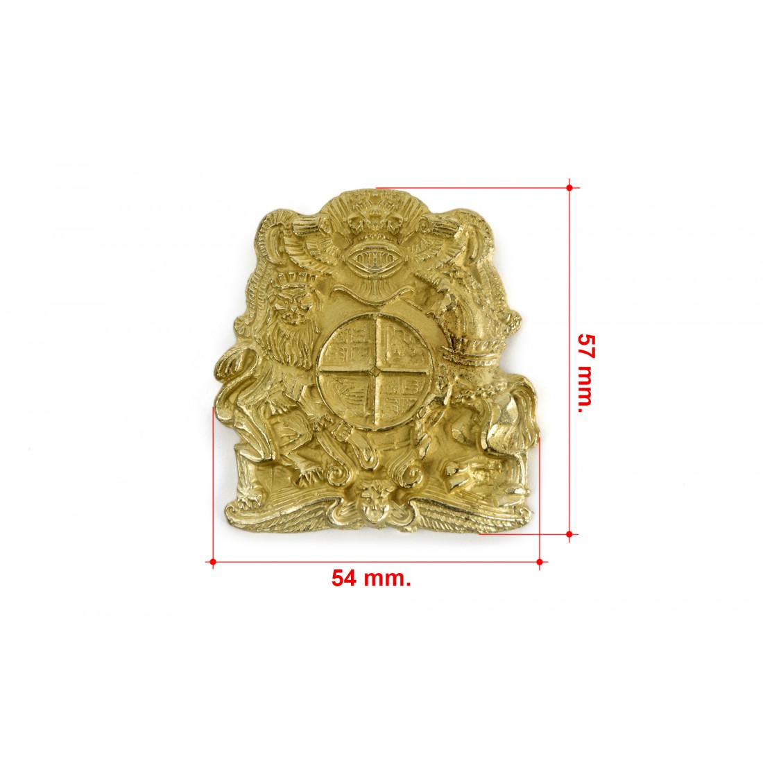 Brass English Coat of Arms 57mm - Image 2