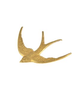 Ornate Brass Swallows 28x30mm
