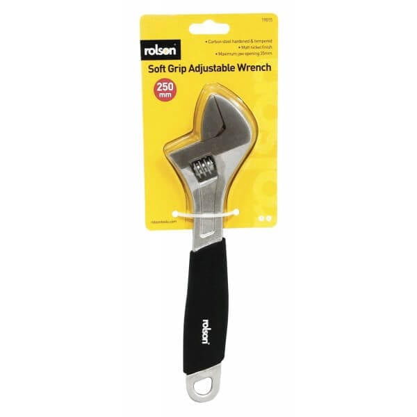 Rolson 250mm Adjustable Wrench Rubber Grip Handle 19015 - Image 2