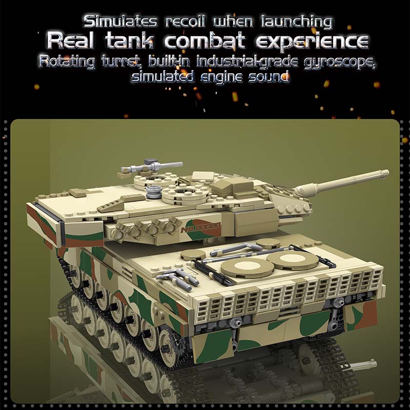 MOULD KING 20020 German Leopard 2 Tank Remote Control And Audio 800pcs - Image 3