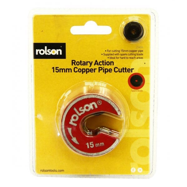 Rolson 15mm Copper Pipe Cutter Rotary Action 22406 - Image 2