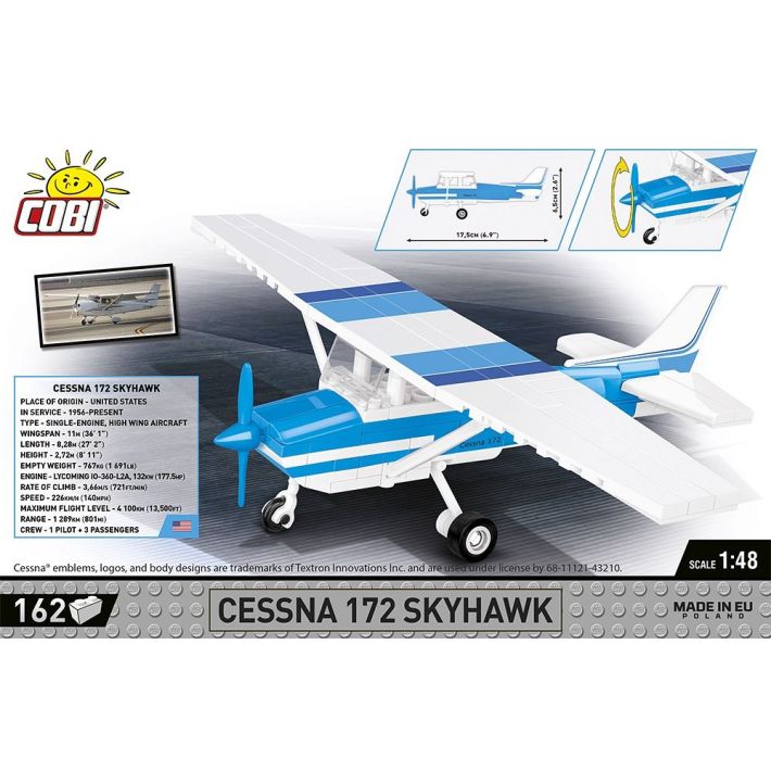 COBI-26622 Aircraft Cessna Skyhawk 172 WB Model Plane Building Bricks 162Pcs - Image 2