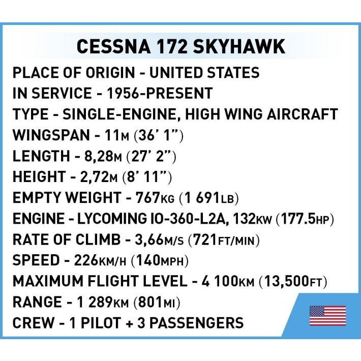 COBI-26622 Aircraft Cessna Skyhawk 172 WB Model Plane Building Bricks 162Pcs - Image 3