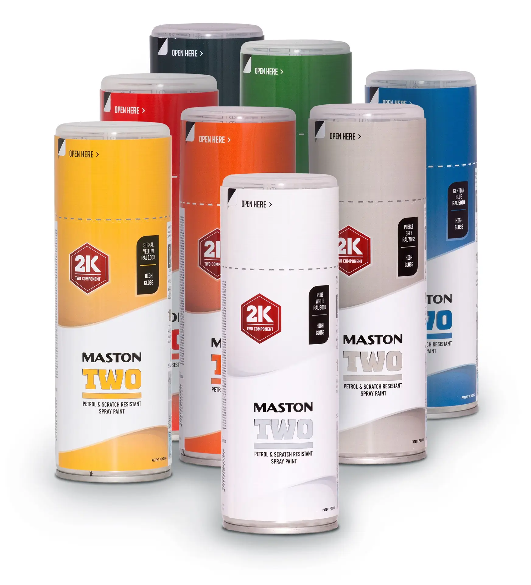 Maston Spray Paint 2K Two High Gloss Flame Red RAL3000 400ml - Image 9