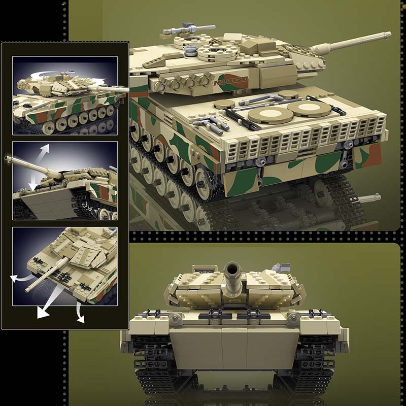 MOULD KING 20020 German Leopard 2 Tank Remote Control And Audio 800pcs - Image 5