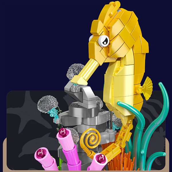 Mould King Seahorse Building Bricks Model 424pcs Music-box Lighting 10100 - Image 5