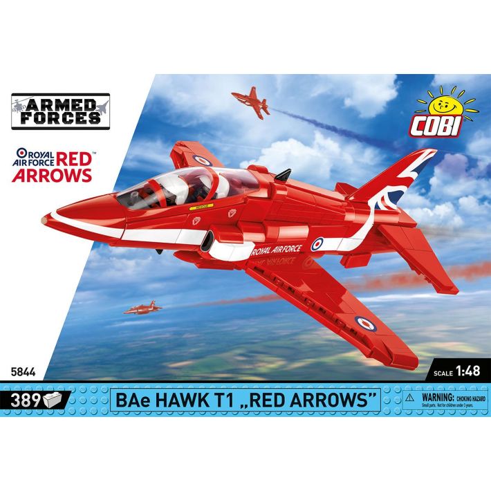 COBI-5844 Armed Forces BAE Hawk T1 Red Arrows Model Plane Building Bricks 386Pcs