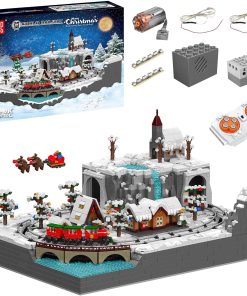 Mould King 12029 Christmas Train Wonderland Village Building Brick Model 4232pcs