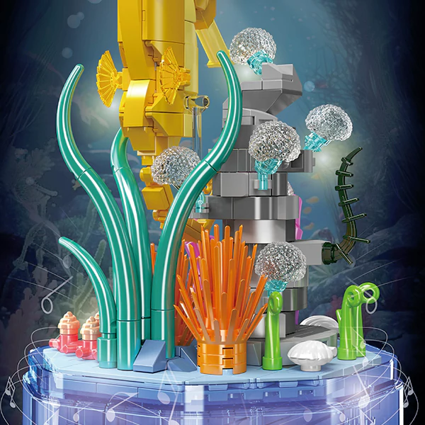 Mould King Seahorse Building Bricks Model 424pcs Music-box Lighting 10100 - Image 6
