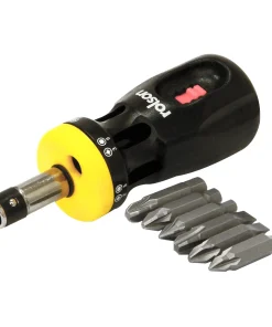 Rolson 12 in 1 Stubby Screwdriver Ratchet Action 28402
