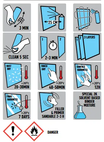 Maston Spray Paint 2K Two High Gloss Flame Red RAL3000 400ml - Image 3