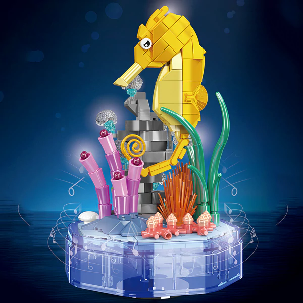 Mould King Seahorse Building Bricks Model 424pcs Music-box Lighting 10100 - Image 4