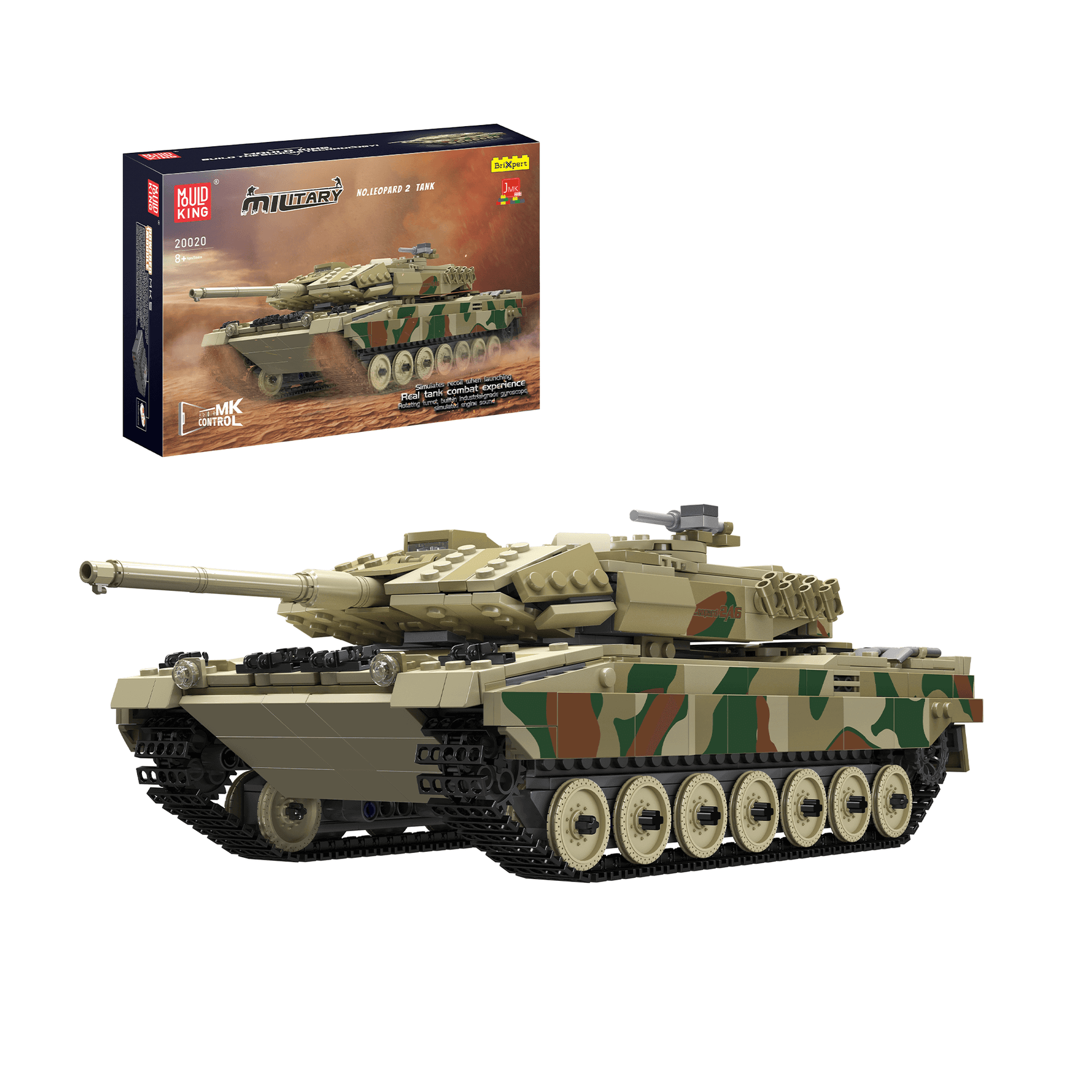 MOULD KING 20020 German Leopard 2 Tank Remote Control And Audio 800pcs