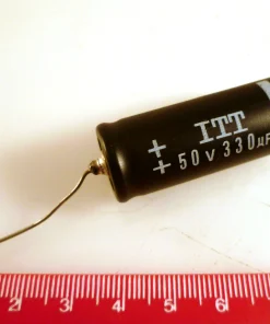ITT Axial Electrolytic Capacitor 50V 330uF -40 +85’C Vintage MBD012H