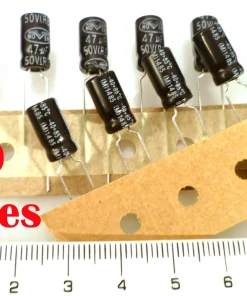 Nover RE1H470MBET Electrolytic Capacitor 50Vdc 47uF 85’C 10 Pieces EB7B3-4